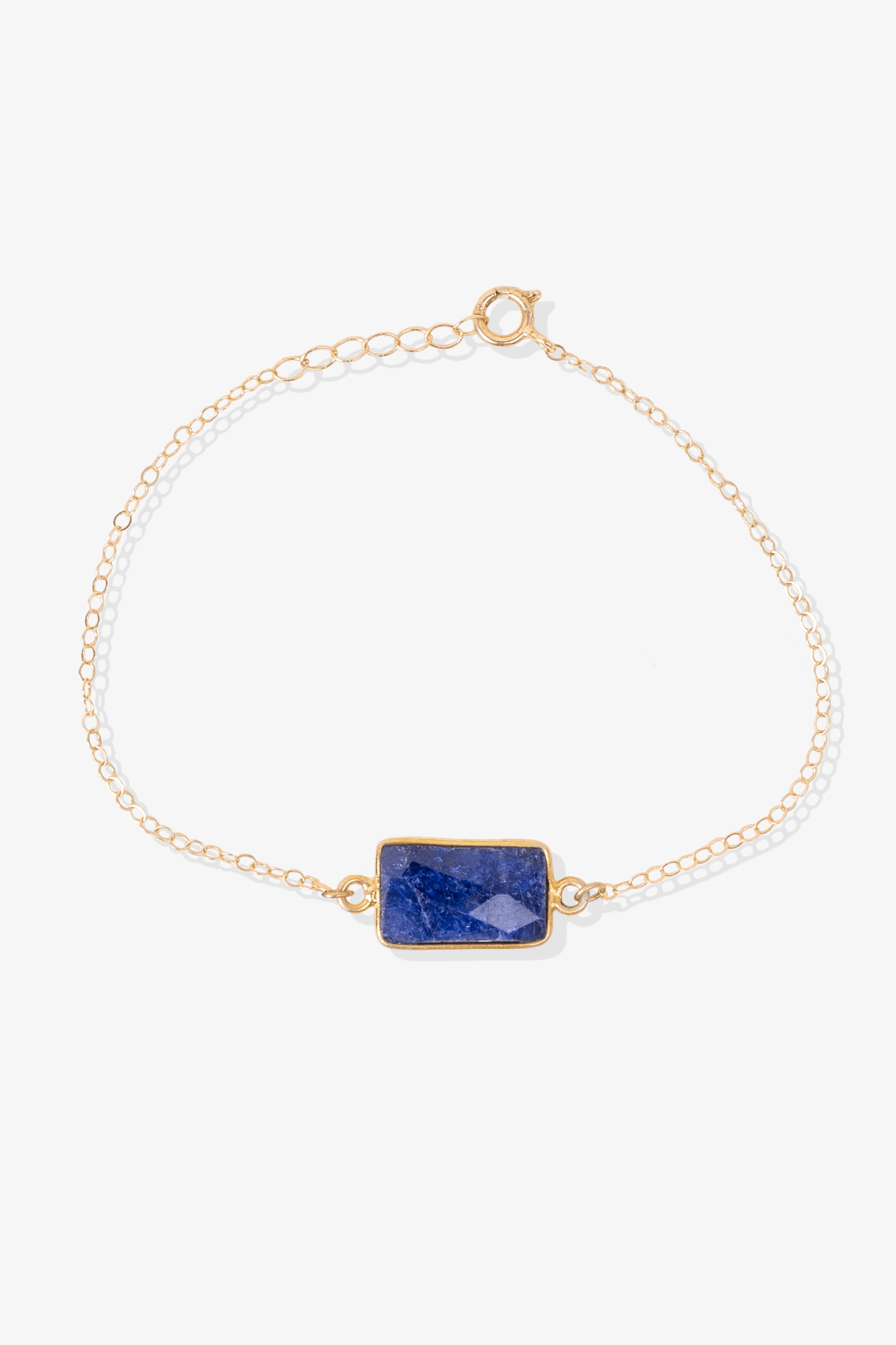 Lapis Lazuli Crystal Bracelet 14k REAL Gold - Eat.Read.Love.