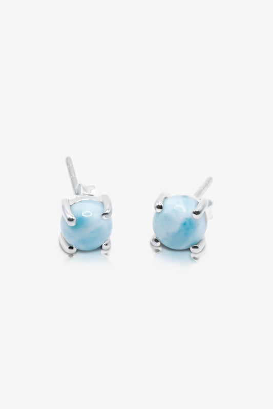 Larimar Sterling Silver Earrings - Eat.Read.Love.