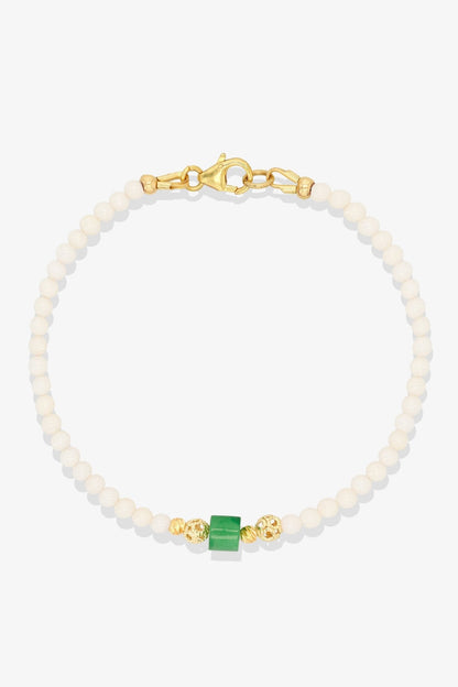 Lava and Jade Gold Vermeil Crystal Bracelet - Grounding - Eat.Read.Love.