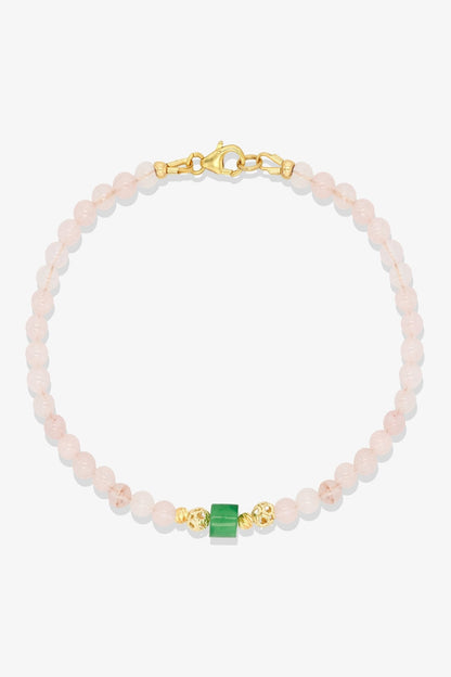 Lava and Jade Gold Vermeil Crystal Bracelet - Grounding - Eat.Read.Love.