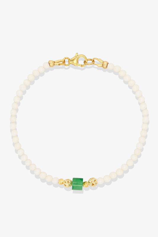 Lava and Jade Gold Vermeil Crystal Bracelet - Grounding - Eat.Read.Love.