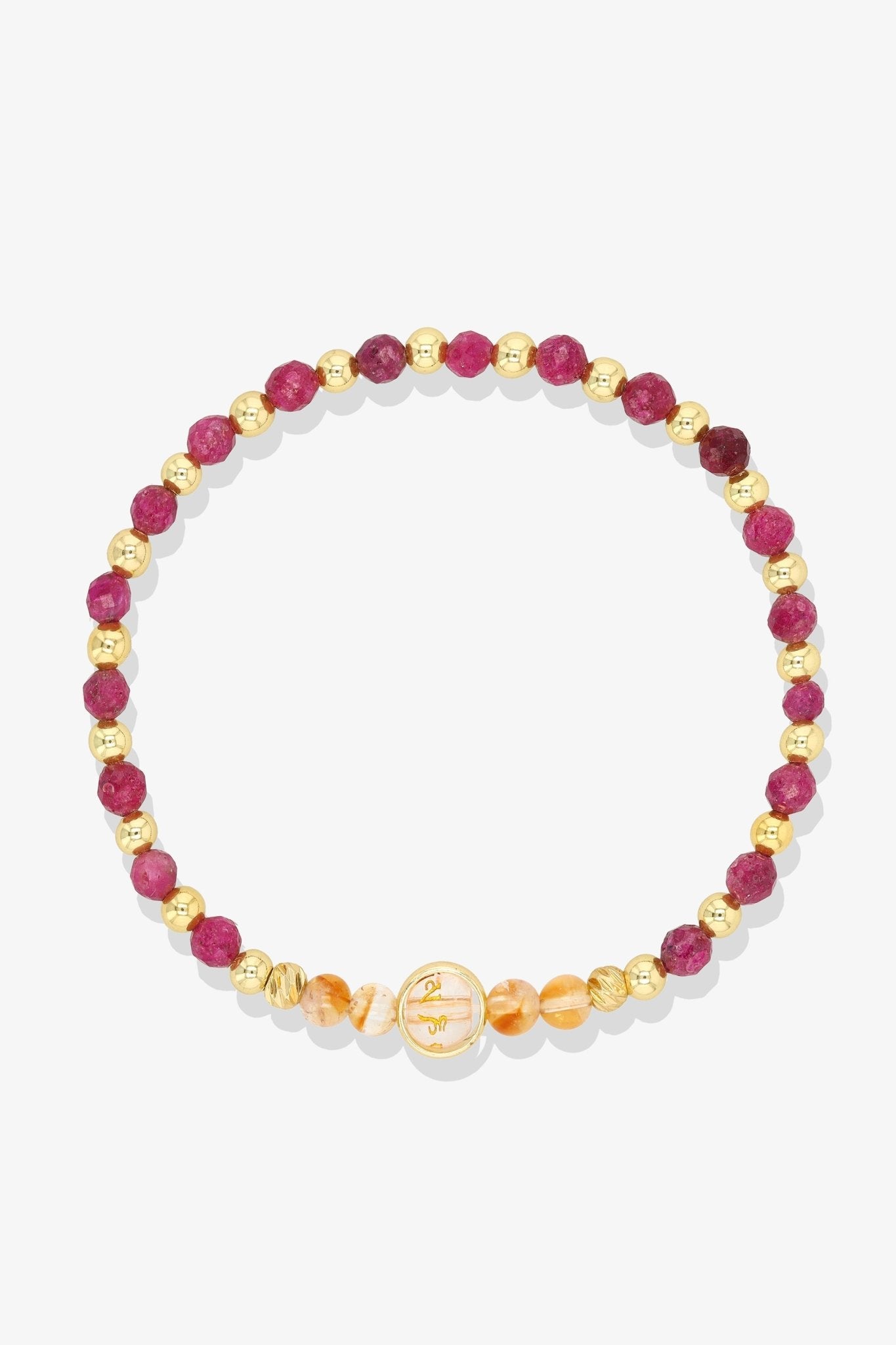 Leo Garnet Gold Vermeil Fortune Zodiac Bracelet - Eat.Read.Love.