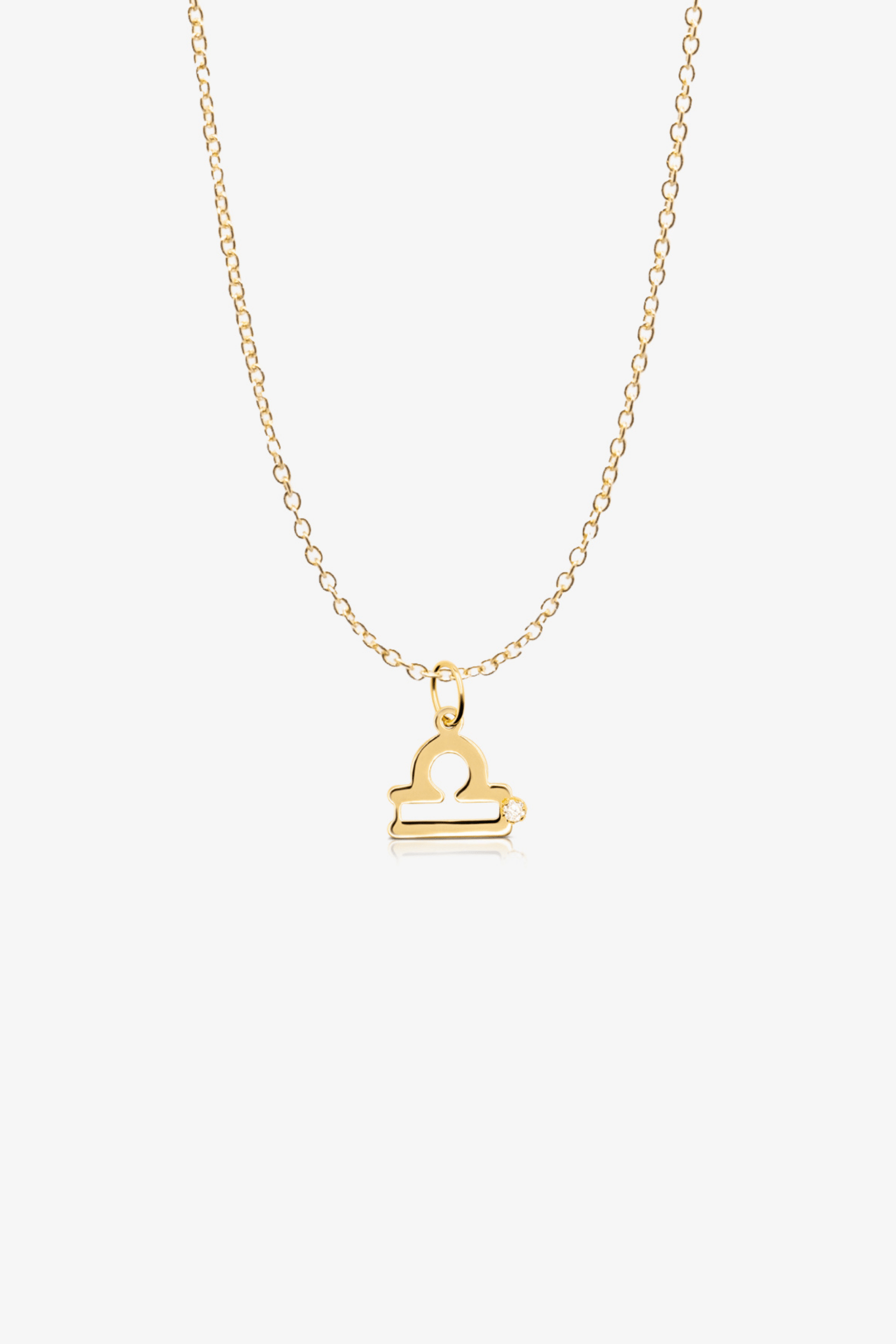 Libra 14k Pure Gold Necklace With Diamond - Eat.Read.Love.