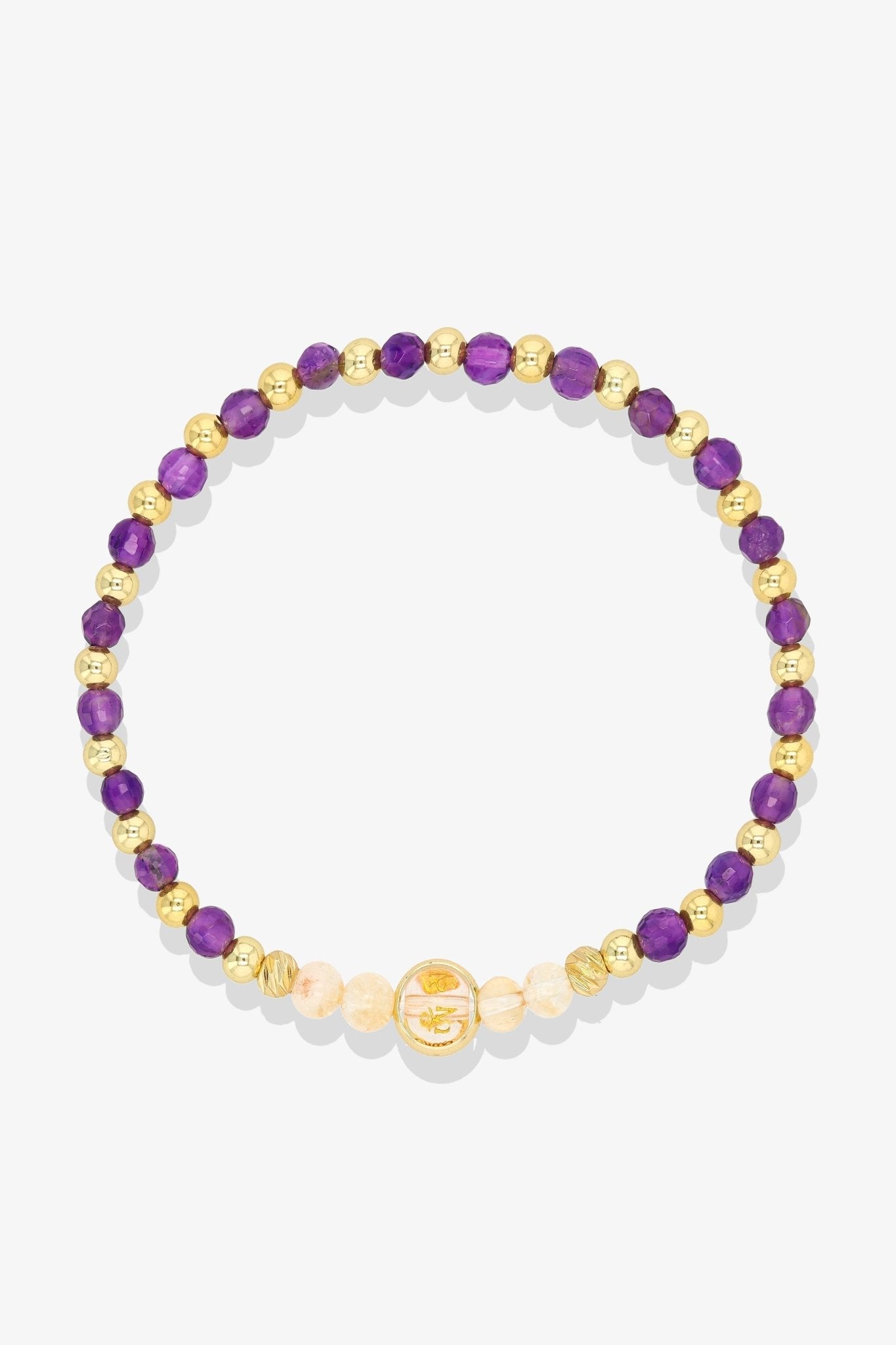 Libra Amethyst Gold Vermeil Fortune Zodiac Bracelet - Eat.Read.Love.