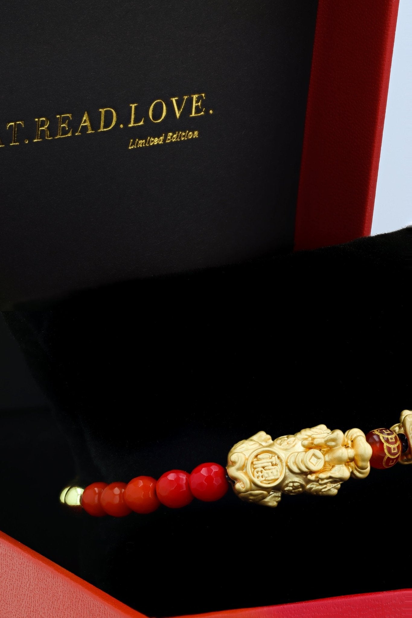 Limited Edition 18k Gold Vermeil Dragon Pixiu Red Lucky Coin Bracelet - Eat.Read.Love.