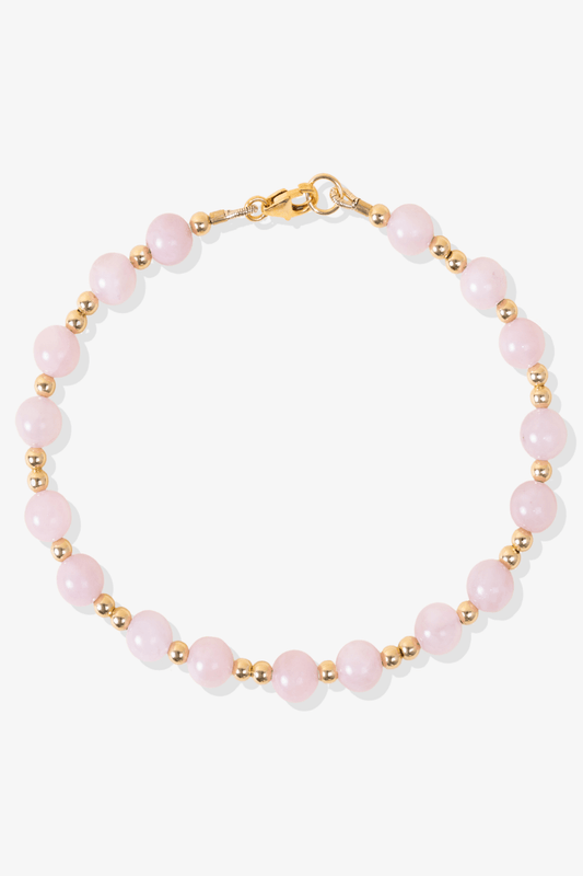 Love - Rose Quartz Gold Vermeil Bracelet - Eat.Read.Love.