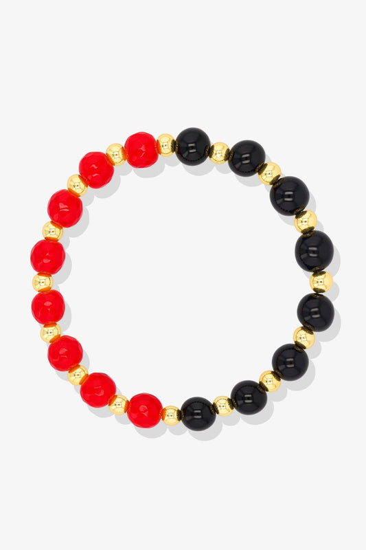 Luck Protection Black Obsidian and Yellow Tigers Eye 18k Gold Vermeil Bracelet - Eat.Read.Love.