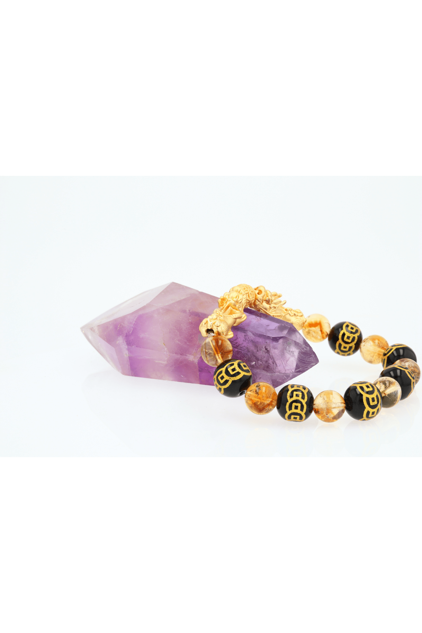 Luck Wealth Coin Citrine Gold Vermeil Double Pixiu Bracelet - Eat.Read.Love.