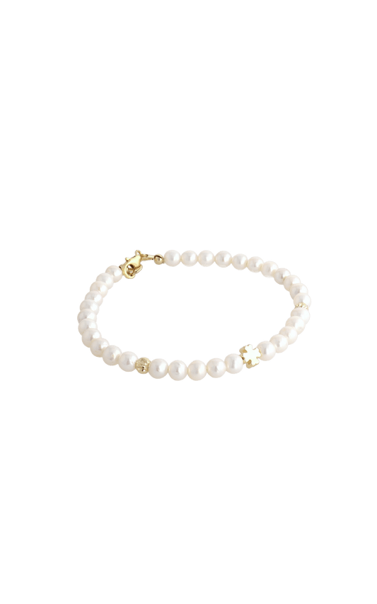 Lucky Clover Fresh Water Pearl Bracelet - Eat.Read.Love.