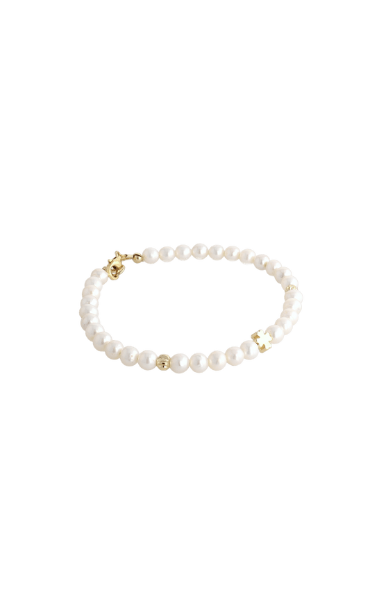 Lucky Clover Fresh Water Pearl Bracelet - Eat.Read.Love.