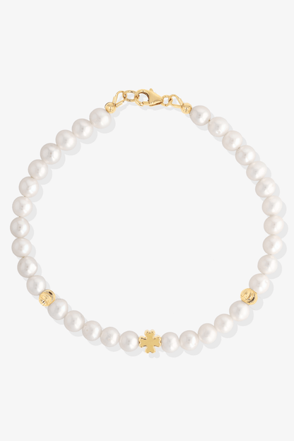 Lucky Clover Fresh Water Pearl Bracelet - Eat.Read.Love.