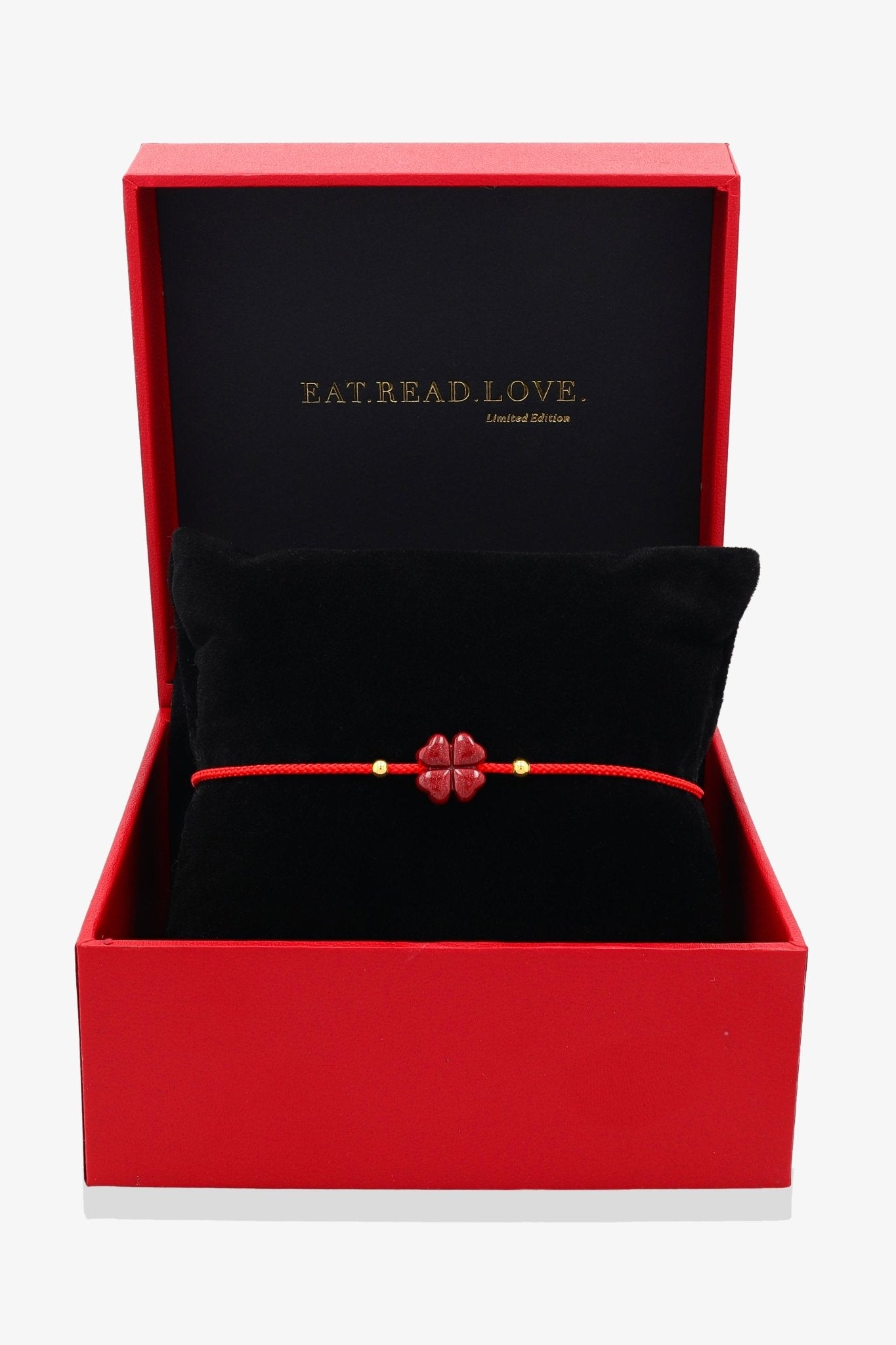 Lucky Clover Red Thread Feng Shui Bracelet - Eat.Read.Love.