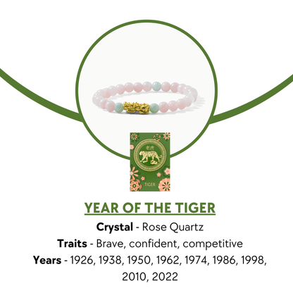 Lucky Fortune Pixiu Rose Quartz - Year Of The Tiger - Eat.Read.Love.