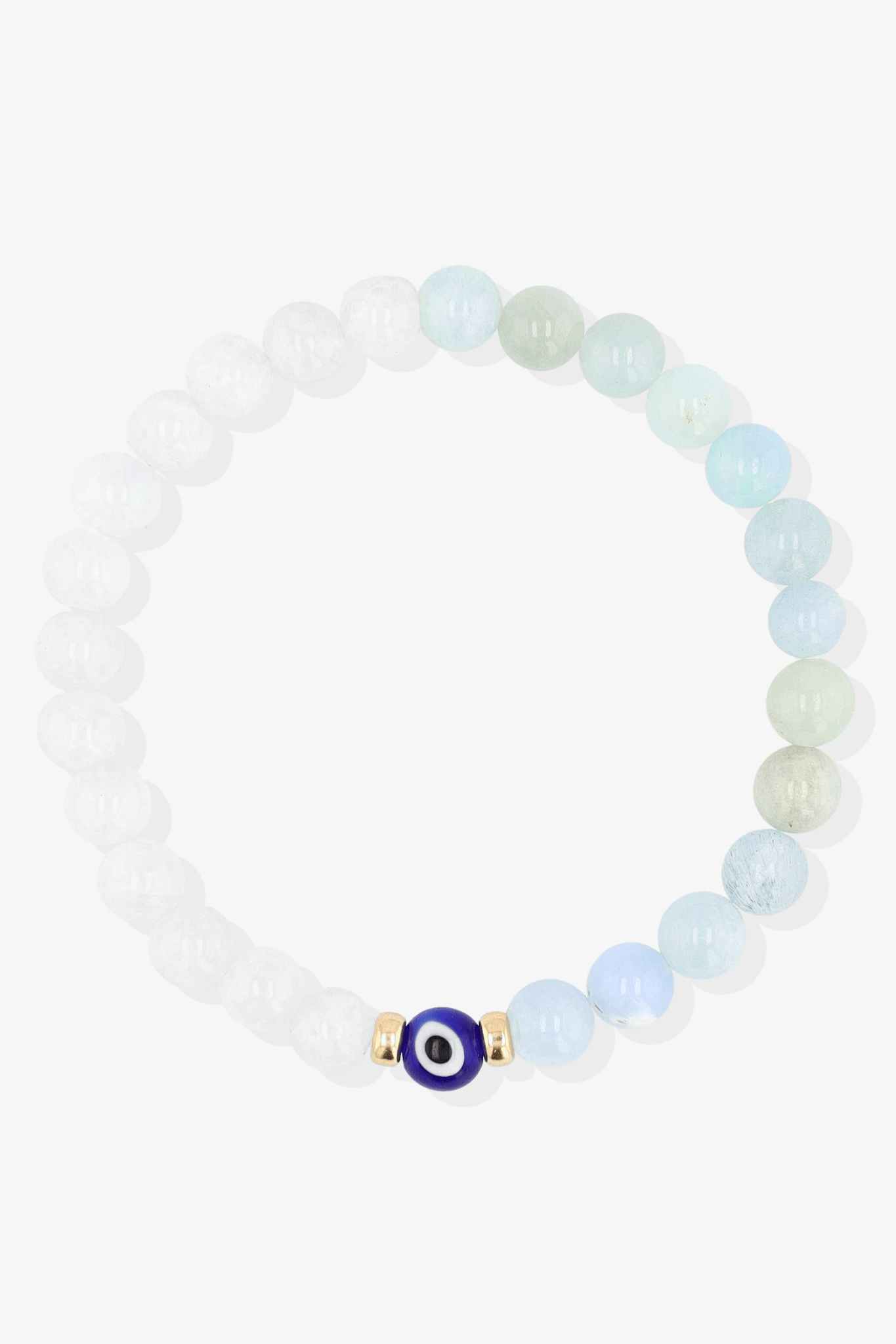 Magnetic Balance - Moonstone And Aquamarine Evil Eye Bracelet - Eat.Read.Love.