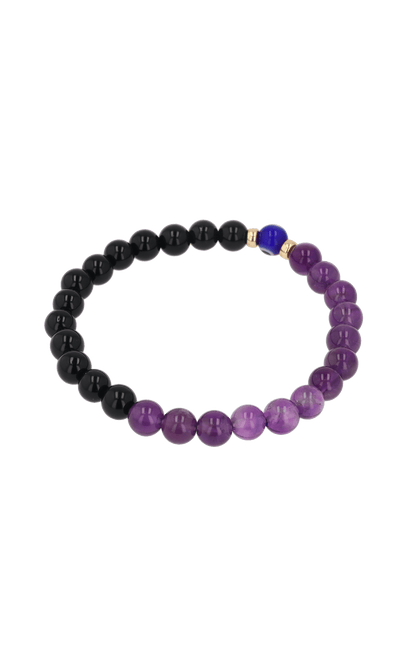 Magnetic Health - Amethyst And Black Obsidian Evil Eye Bracelet - Eat.Read.Love.