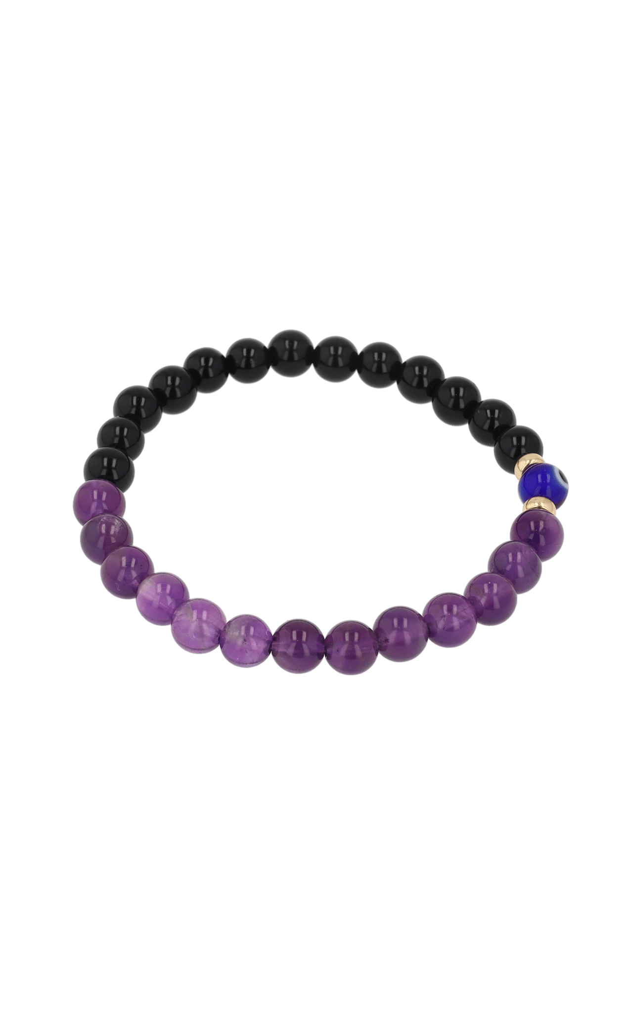 Magnetic Health - Amethyst And Black Obsidian Evil Eye Bracelet - Eat.Read.Love.