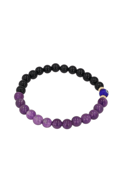 Magnetic Health - Amethyst And Black Obsidian Evil Eye Bracelet - Eat.Read.Love.