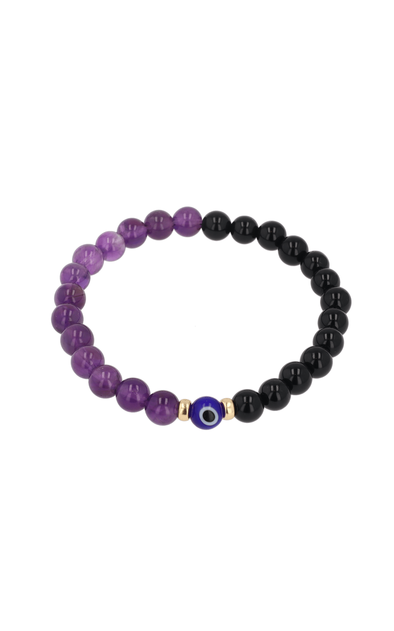 Magnetic Health - Amethyst And Black Obsidian Evil Eye Bracelet - Eat.Read.Love.