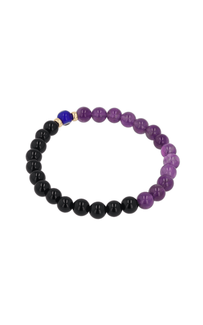 Magnetic Health - Amethyst And Black Obsidian Evil Eye Bracelet - Eat.Read.Love.