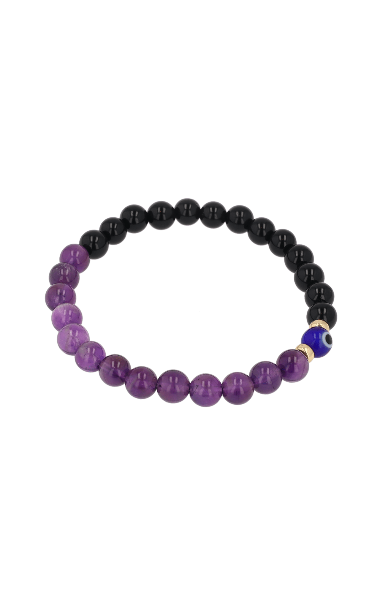 Magnetic Health - Amethyst And Black Obsidian Evil Eye Bracelet - Eat.Read.Love.