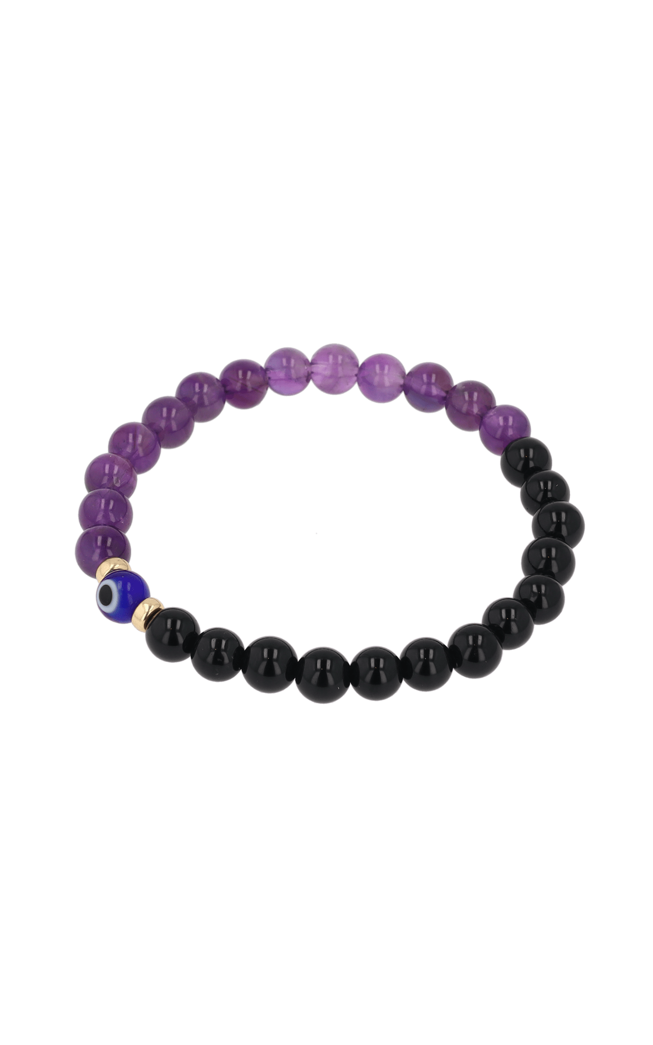 Magnetic Health - Amethyst And Black Obsidian Evil Eye Bracelet - Eat.Read.Love.