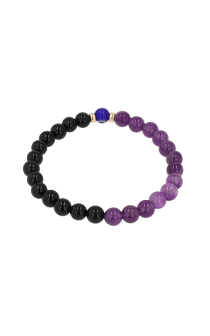 Magnetic Health - Amethyst And Black Obsidian Evil Eye Bracelet - Eat.Read.Love.