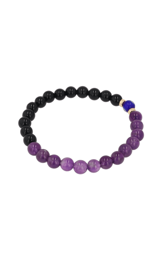 Magnetic Health - Amethyst And Black Obsidian Evil Eye Bracelet - Eat.Read.Love.