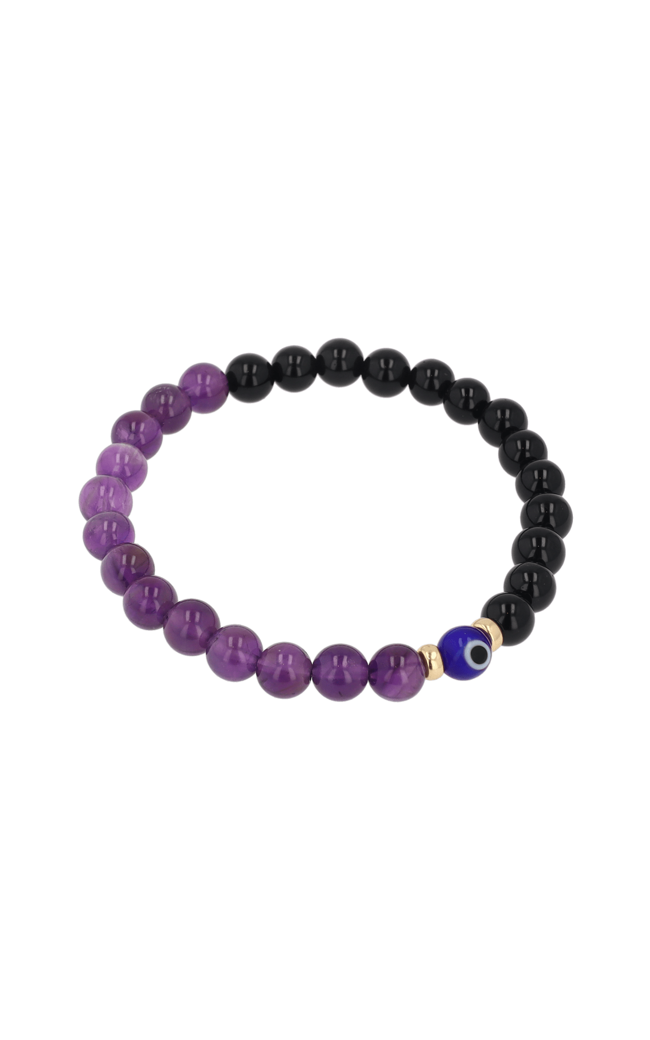 Magnetic Health - Amethyst And Black Obsidian Evil Eye Bracelet - Eat.Read.Love.