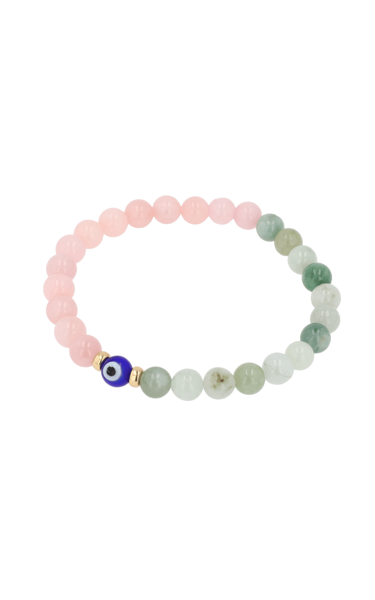 Magnetic Love - Rose Quartz And Jade Evil Eye Bracelet - Eat.Read.Love.