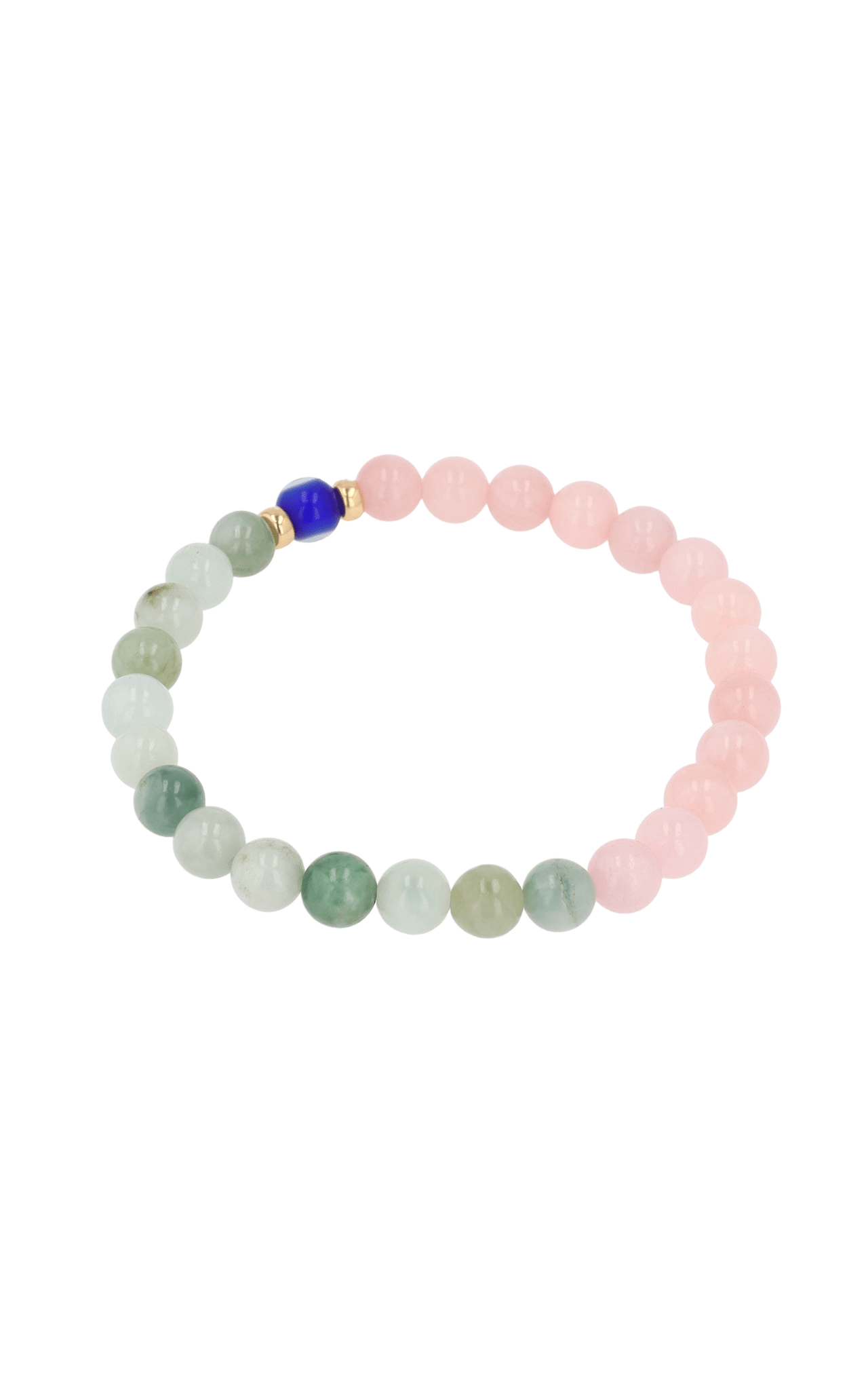 Magnetic Love - Rose Quartz And Jade Evil Eye Bracelet - Eat.Read.Love.