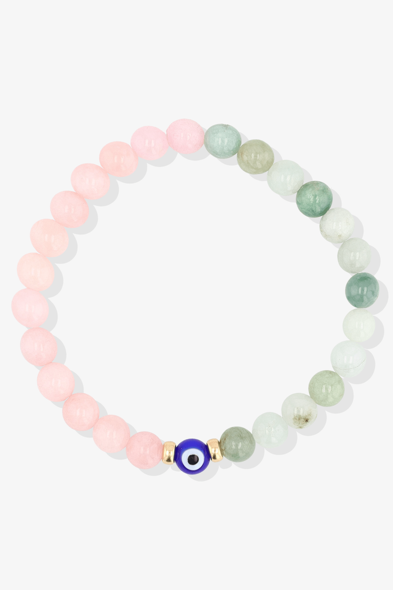 Magnetic Love - Rose Quartz And Jade Evil Eye Bracelet - Eat.Read.Love.