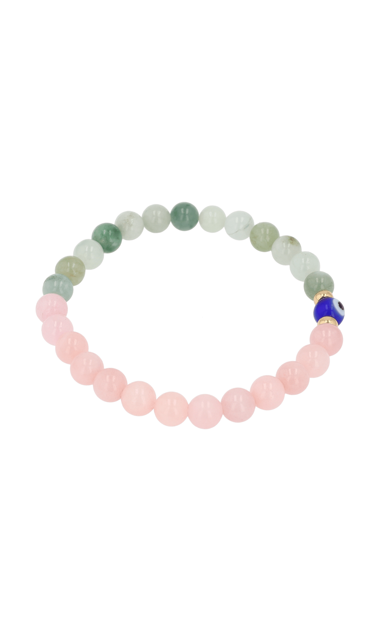 Magnetic Love - Rose Quartz And Jade Evil Eye Bracelet - Eat.Read.Love.