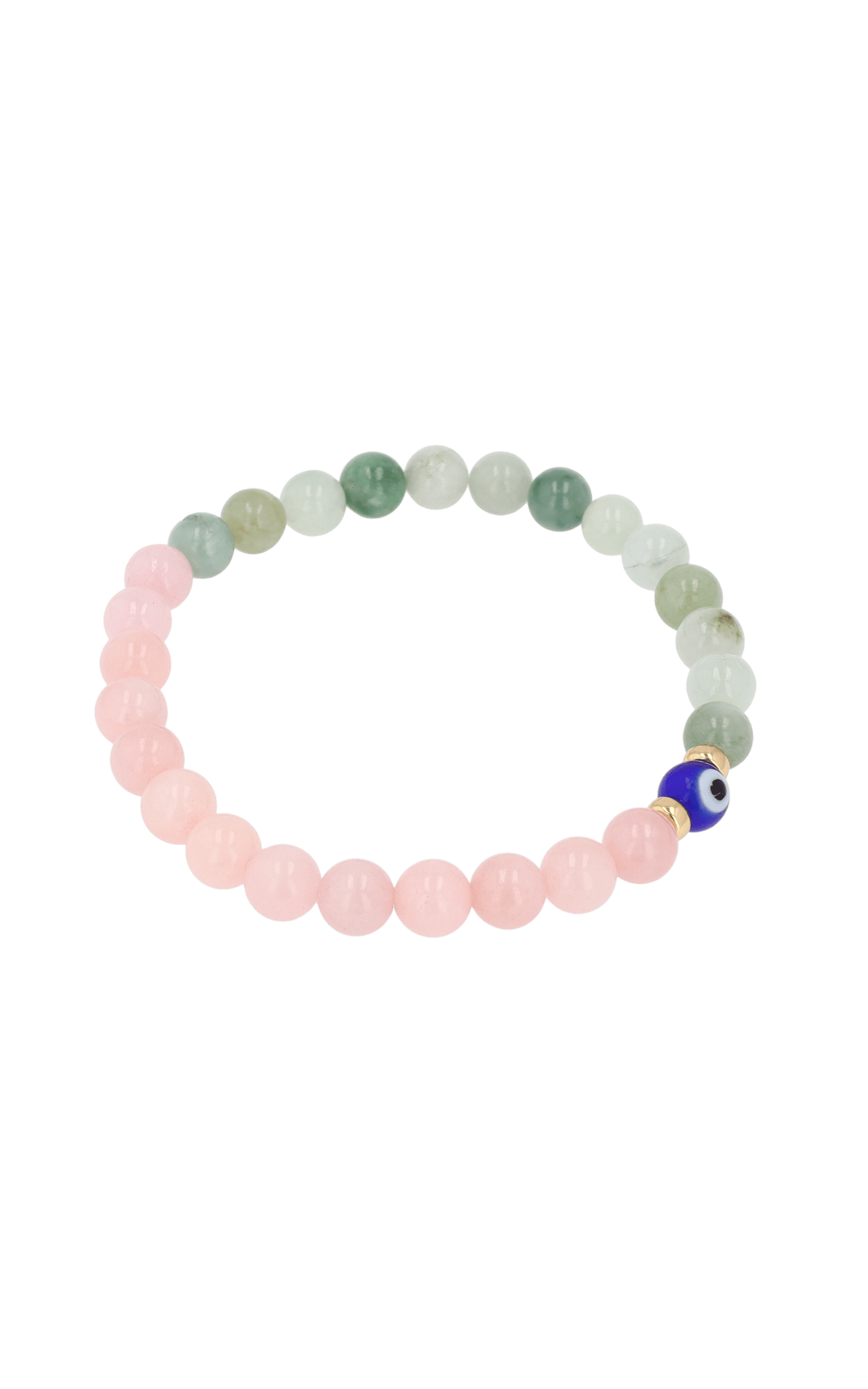 Magnetic Love - Rose Quartz And Jade Evil Eye Bracelet - Eat.Read.Love.