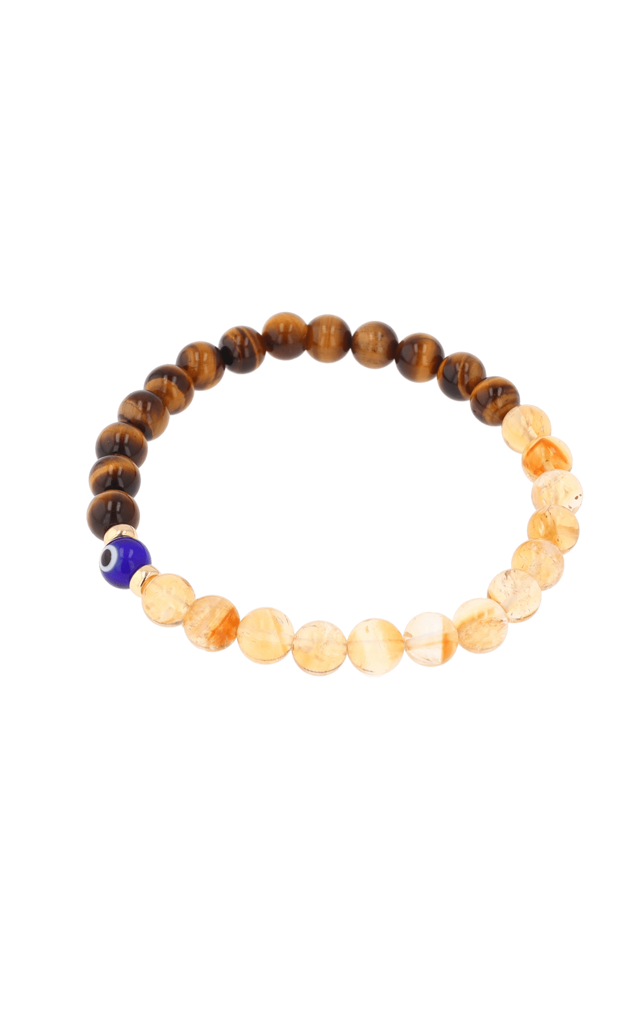 Magnetic Wealth - Tigers Eye And Citrine Evil Eye Bracelet - Eat.Read.Love.