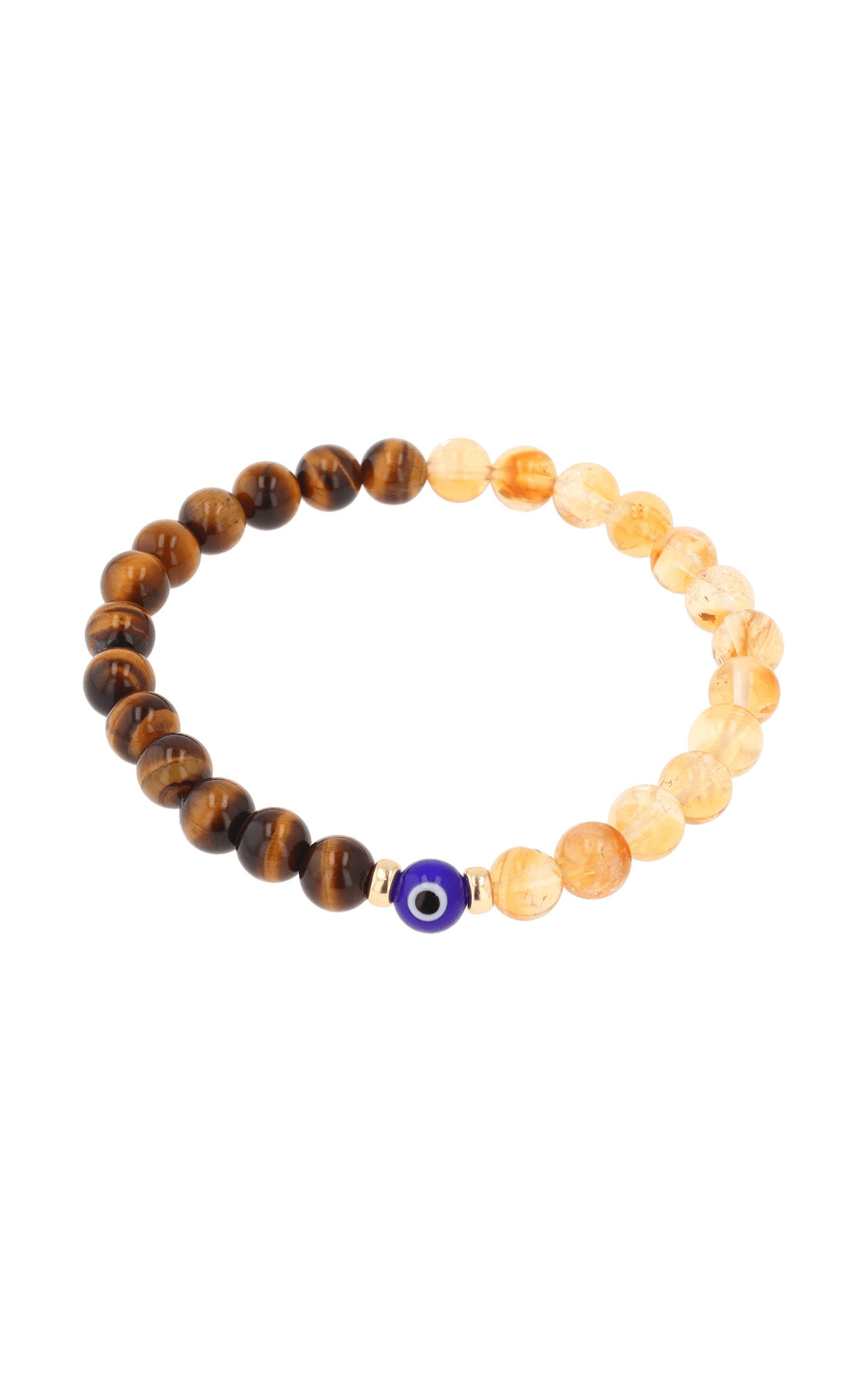 Magnetic Wealth - Tigers Eye And Citrine Evil Eye Bracelet - Eat.Read.Love.