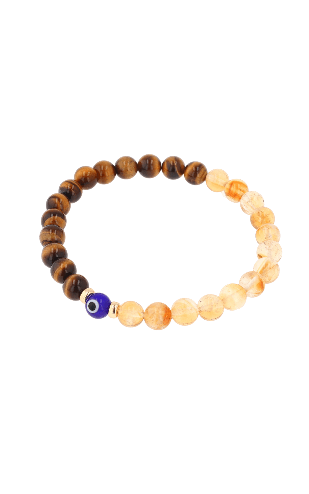 Magnetic Wealth - Tigers Eye And Citrine Evil Eye Bracelet - Eat.Read.Love.