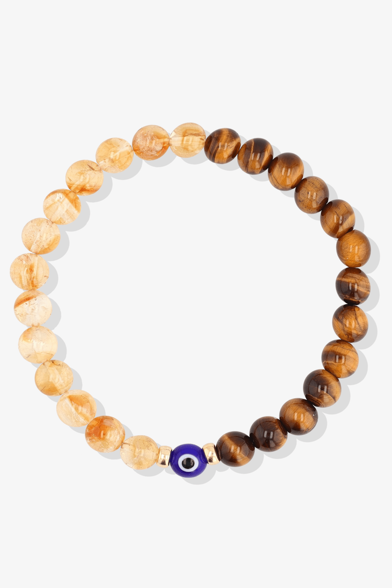 Magnetic Wealth - Tigers Eye And Citrine Evil Eye Bracelet - Eat.Read.Love.