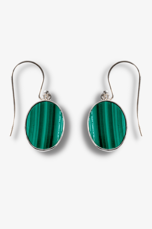 Malachite Sterling Silver Earrings - Eat.Read.Love.