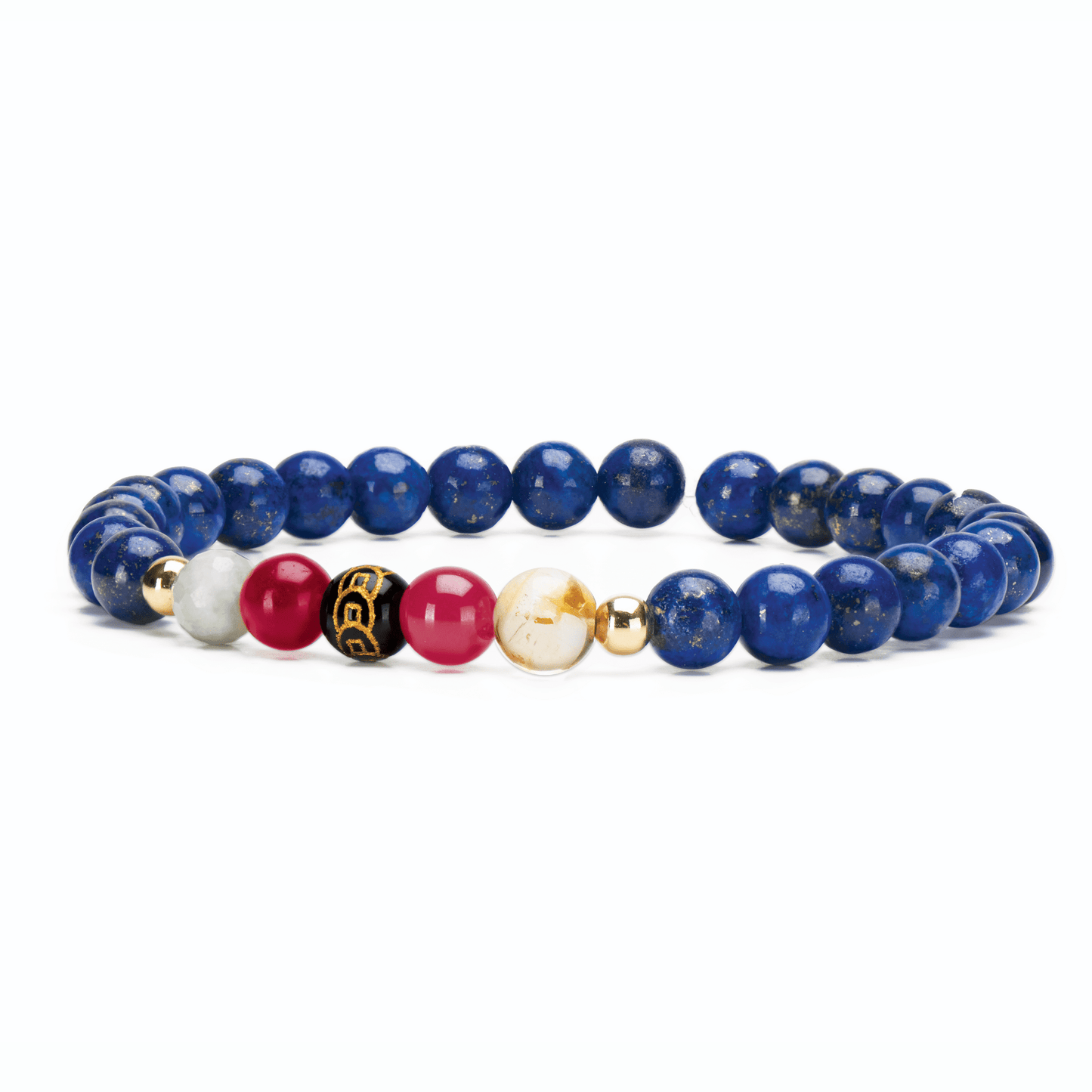 Mega Wealth Lucky 7 Gemstone Bracelet With REAL Gold - Eat.Read.Love.