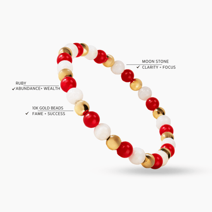 Miracle Luck Trio Gemstone Bracelet With REAL Gold - Eat.Read.Love.