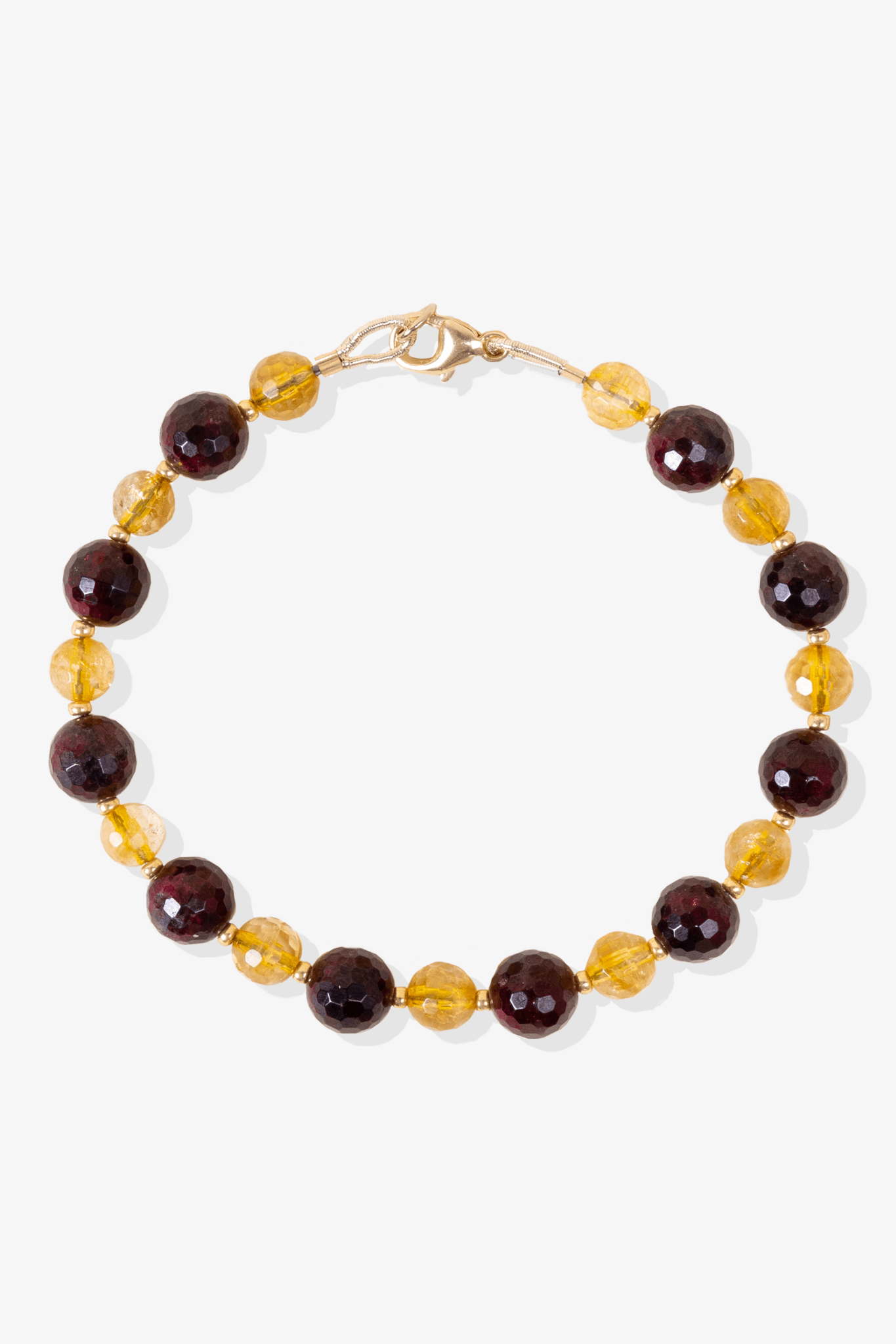 Money Magnet Citrine and Hessonite Beaded Bracelet - Eat.Read.Love.