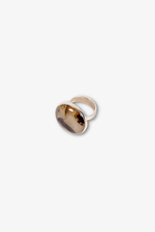 Montana Agate Sterling Silver Crystal Ring - Eat.Read.Love.