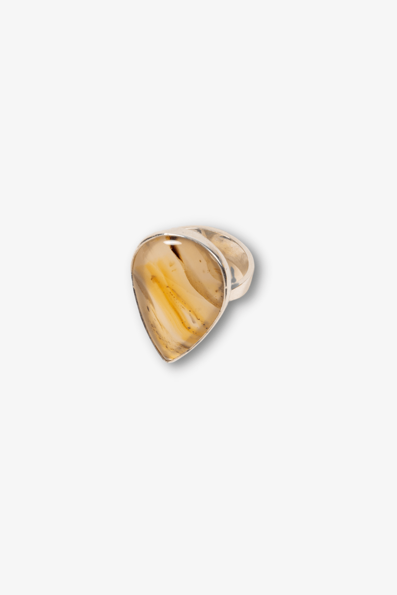 Montana Agate Sterling Silver Crystal Ring - Eat.Read.Love.