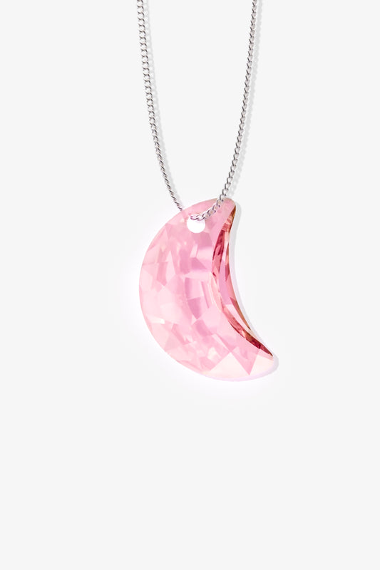 Swarovski Crystal Rose Pink Moon Necklace
