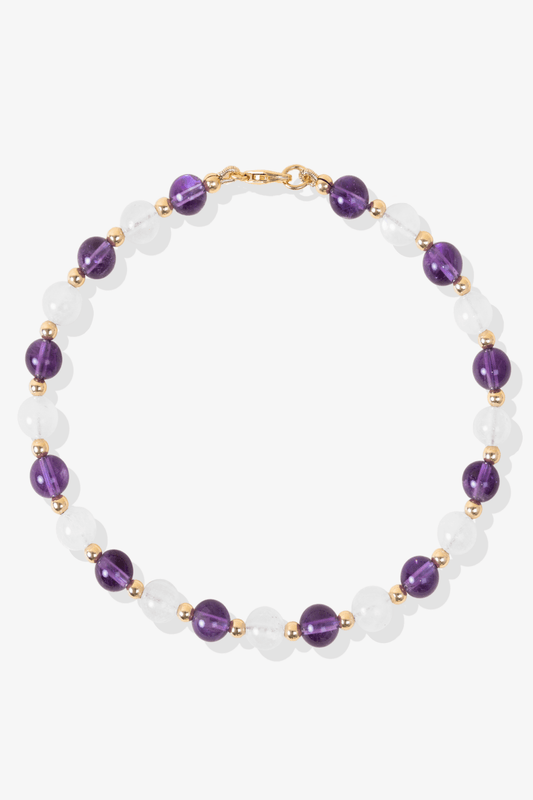 Moonstone and Amethyst with Gold Vermeil Bracelet - Perfect Balance - Eat.Read.Love.