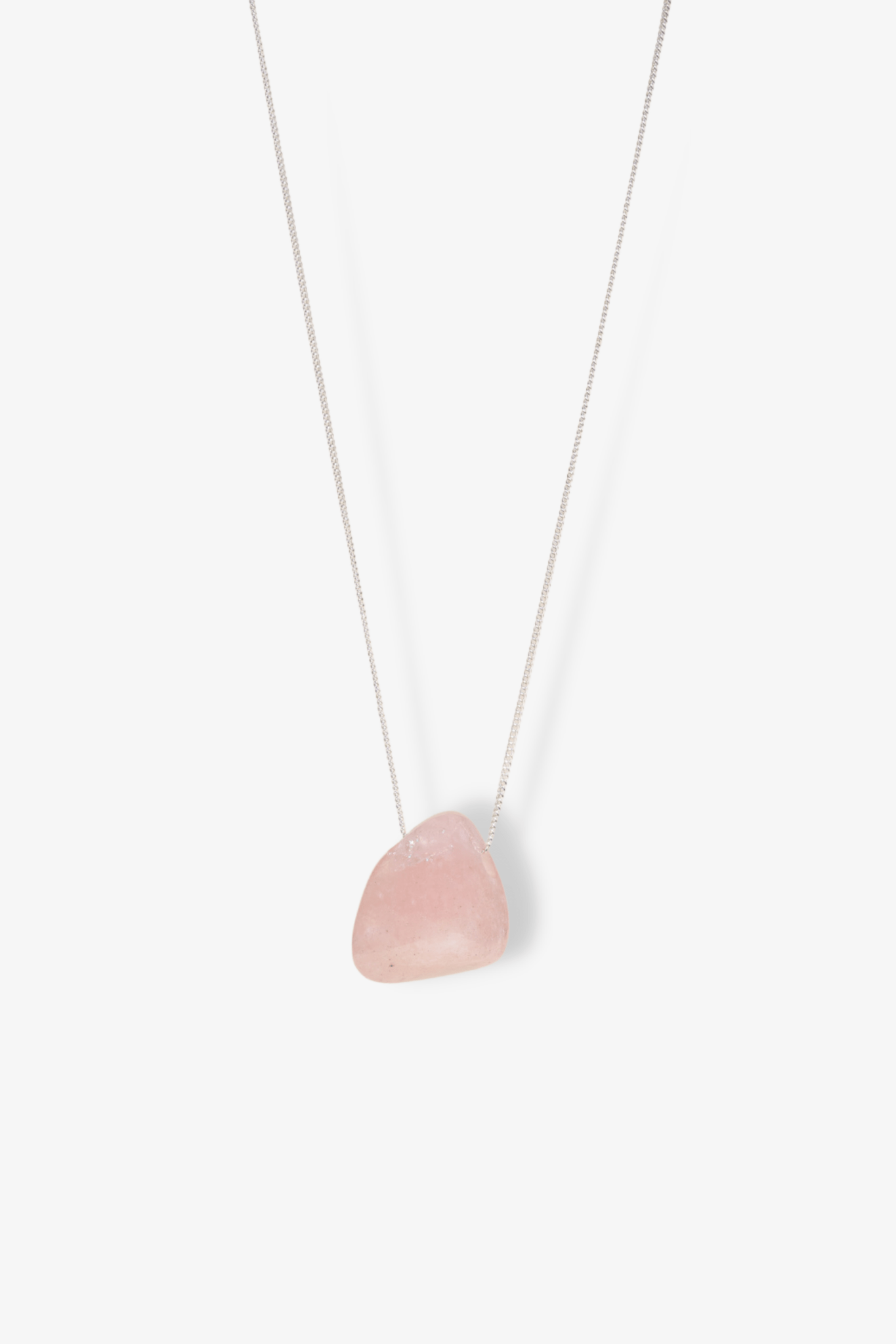 Morganite Drilled Freeform Rare Sterling Silver Necklace - Eat.Read.Love.