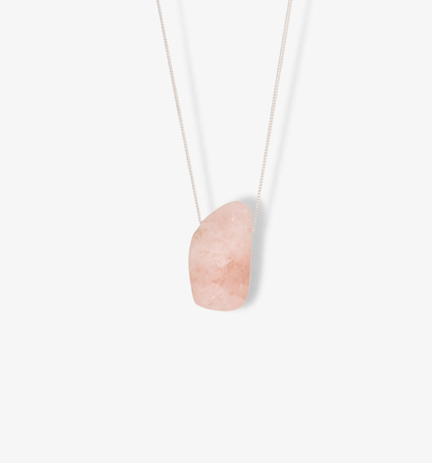 Morganite Drilled Freeform Rare Sterling Silver Necklace - Eat.Read.Love.