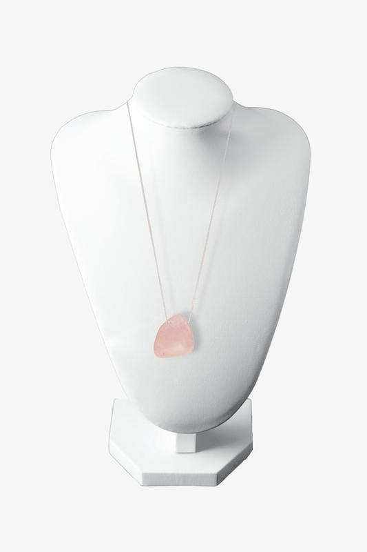 Morganite Drilled Freeform Rare Sterling Silver Necklace - Eat.Read.Love.