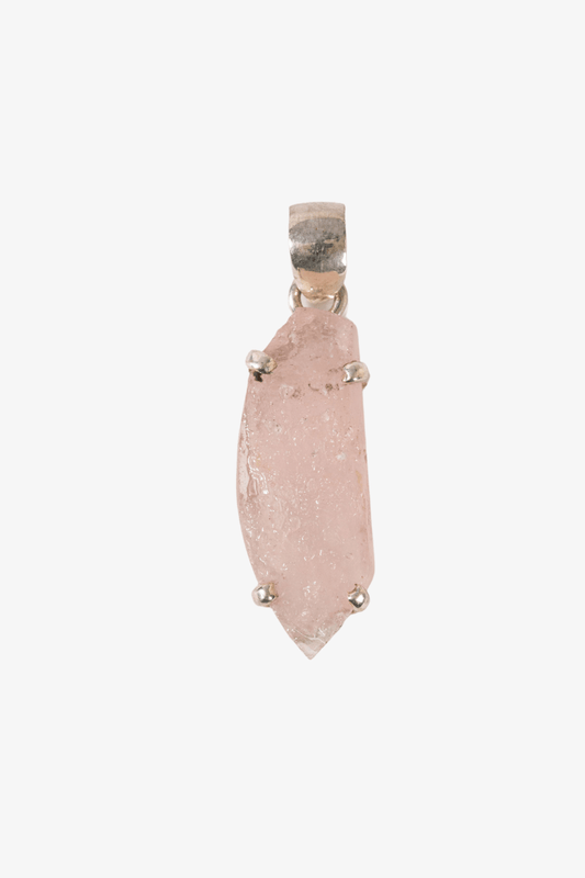 Morganite Sterling Silver Pendant - Eat.Read.Love.