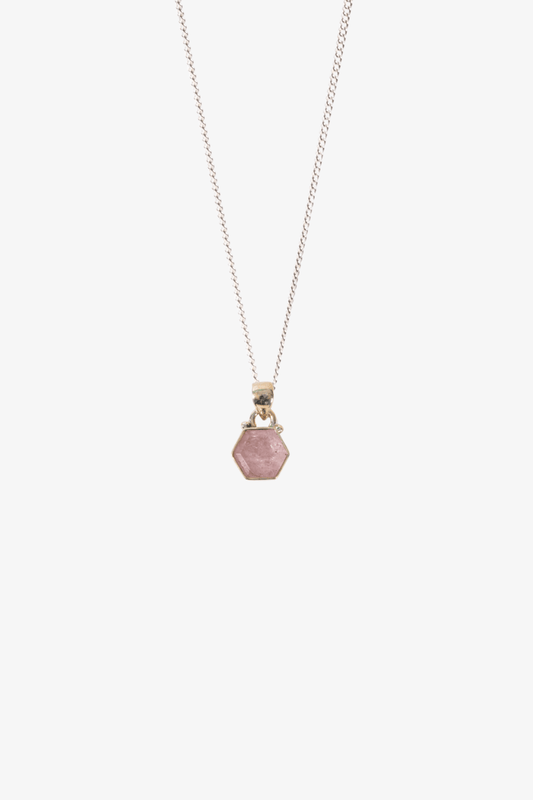 Morganite Sterling Silver Pendant - Eat.Read.Love.